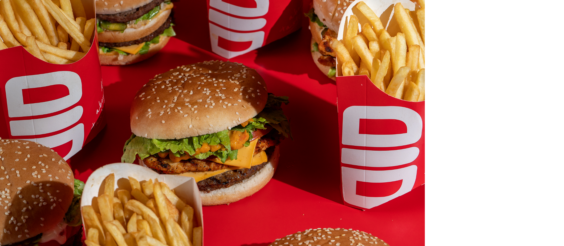 Creative campaign work for a burger brand